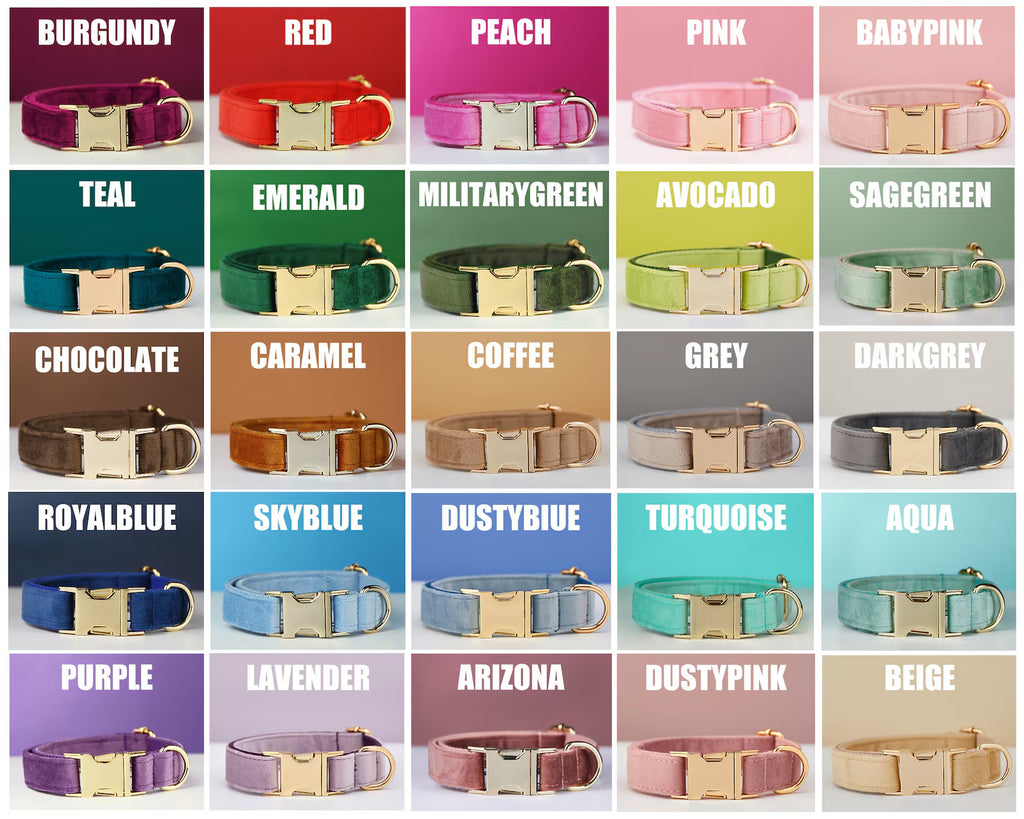 Handcrafted Velvet Dog Collar – Personalized Luxury for Stylish Pets